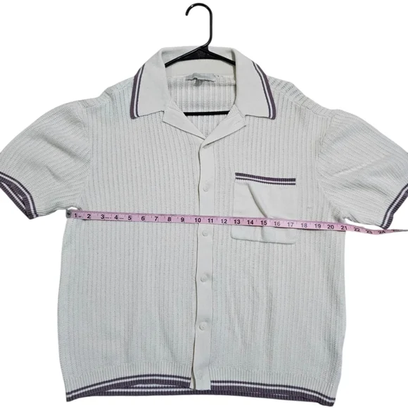 Urban Outfitters Standard Cloth Mens Small Oversized Knit Polo Shirt Preppy Y2K - Picture 7 of 8